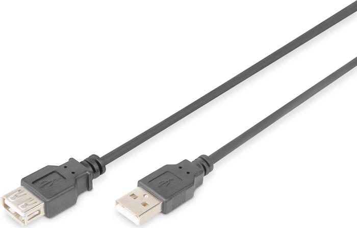Digitus USB 2.0 Verbindungskabel, USB-A [Stecker] auf USB-A [Buchse], 1.8m schwarz