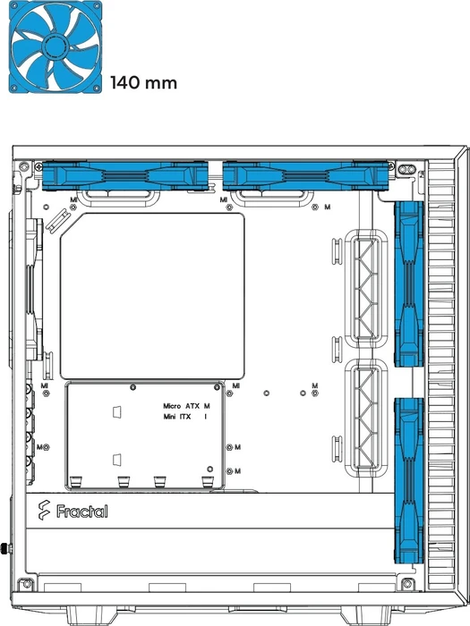 Fractal Design Define 7 Mini Black Solid, schallgedämmt