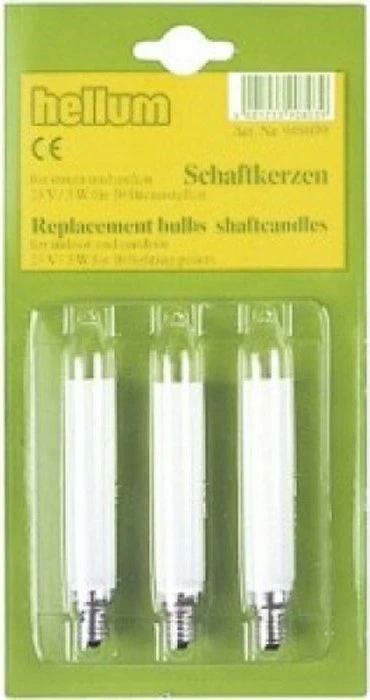 Hellum Kleinschaftkerze 23V Ersatzbirne für Weihnachtsbeleuchtung E10, 3 Stück