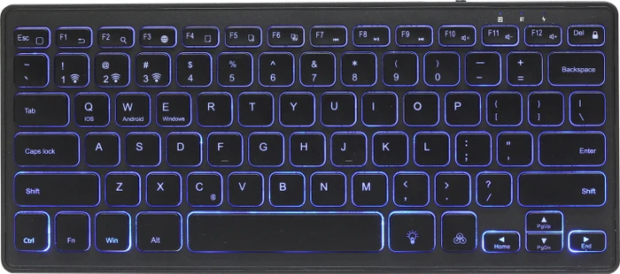 Gembird Kabellose Slimline RGB Tastatur schwarz, Bluetooth, DE