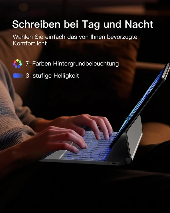 Inateck Magnetische Tastaturhülle für iPad Air 6 11"/iPad Air 5/iPad Pro 11", weiß, DE