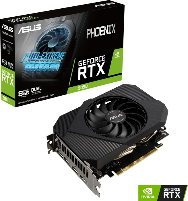 ASUS Phoenix GeForce RTX 3050, PH-RTX3050-8G, 8GB GDDR6, HDMI, 3x DP
