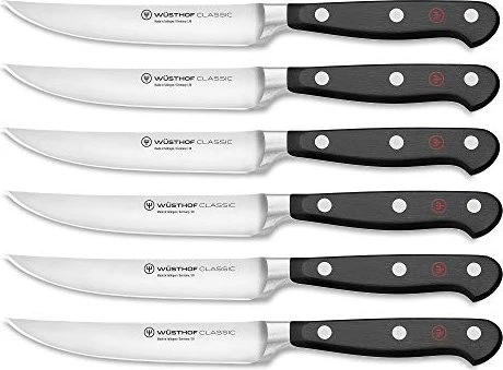 Wüsthof Classic Steakmesser 12cm black, 6 Stück