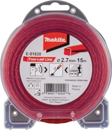 Makita Trimmerfaden Four-Leaf für Rasentrimmer, 2.7mm/15m