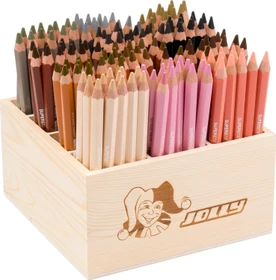Jolly X-BIG Hautfarben Buntstift sortiert, Holzbox, 144er-Set