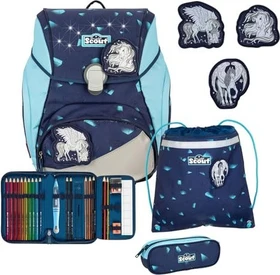 Scout Alpha Exklusiv LED Pegasus Schultaschen-Set, 4-tlg.
