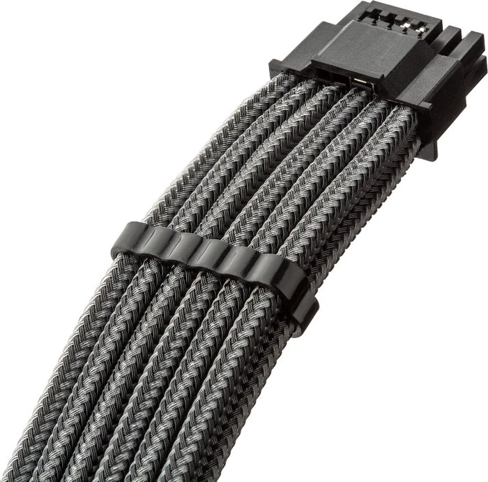 CableMod C-Series Pro ModMesh, 12V-2x6 Kabel, StealthSense, Corsair Type 5, 16-Pin PCIe Stecker auf 16-Pin PCIe 5.1 12V-2x6 Stecker, Adapterkabel, 90°, carbon, 65cm