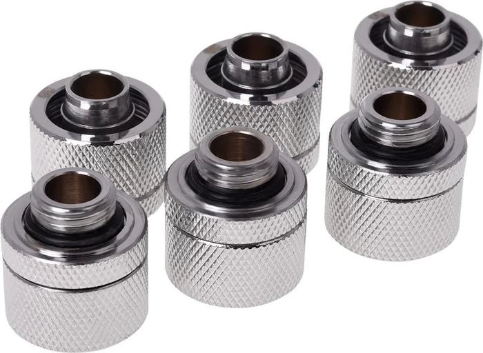 Alphacool HF Schlauchanschluss G1/4" auf 16/10mm chrome, 6er-Pack