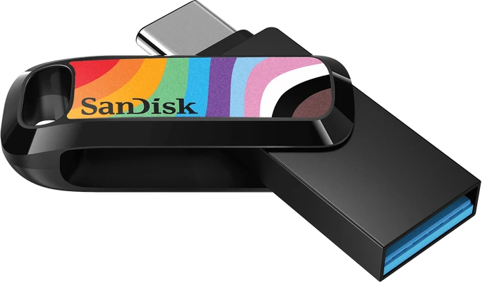 SanDisk Ultra Dual Drive Go USB Type-C Rainbow Pride Limited Edition 128GB, USB-A + USB-C, USB 3.2 Gen 1×1