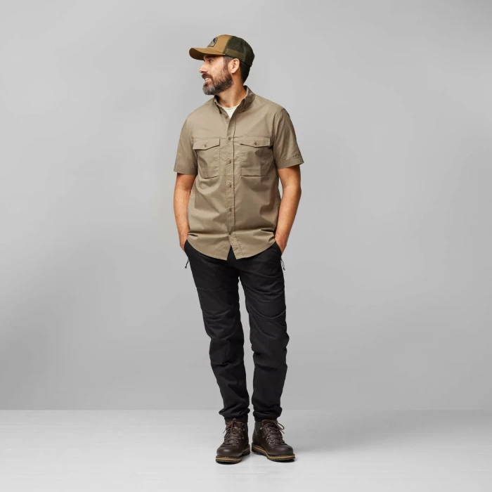 Fjällräven Övik Air Stretch Hemd kurzarm suede brown (Herren)