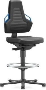 Bimos Nexxit 9031 Arbeitsdrehstuhl mit Gleiter, Griff blau, schwarz