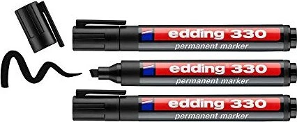 edding 330 Permanentmarker schwarz, 3er-Pack