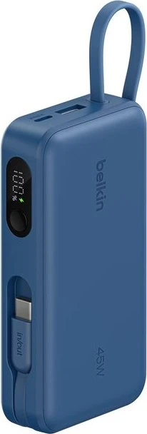 Belkin UltraCharge Powerbank mit integriertem Kabel (29 cm) 10K blau