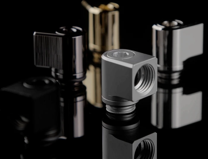 EK Water Blocks Quantum Line EK-Quantum Torque Micro Rotary 90° Winkeladapter, Satin Titanium