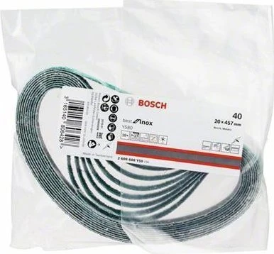 Bosch Professional Y580 Best for Inox Schleifband K40, 19x457mm, 10 Stück