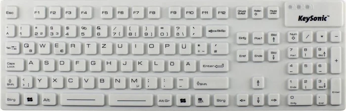 KeySonic KSK-8030IN Silikon Keyboard, weiß, USB, DE