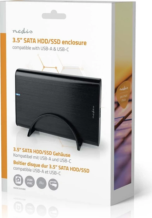 Nedis Festplattengehäuse, 3.5", USB-C 3.0