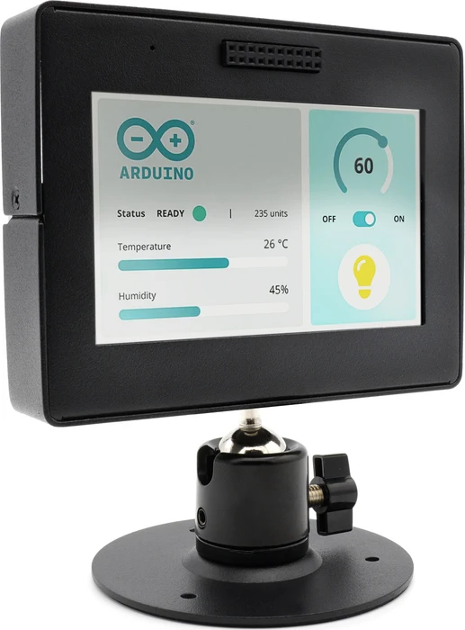 KKSB Aluminiumgehäuse für Arduino GIGA Display Shield/GIGA R1 WiFi, inkl. Display Stand, schwarz