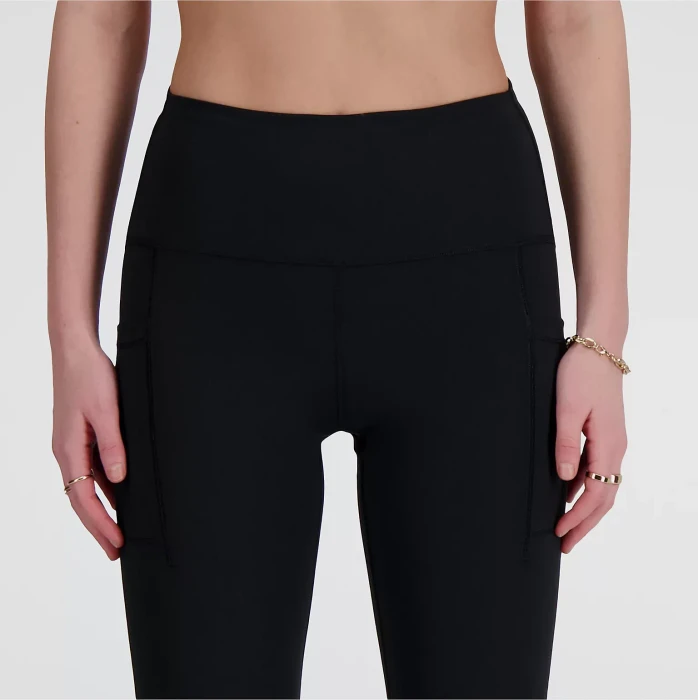 New Balance Sleek Pocket High Rise 27" Legging Hose lang schwarz (Damen)