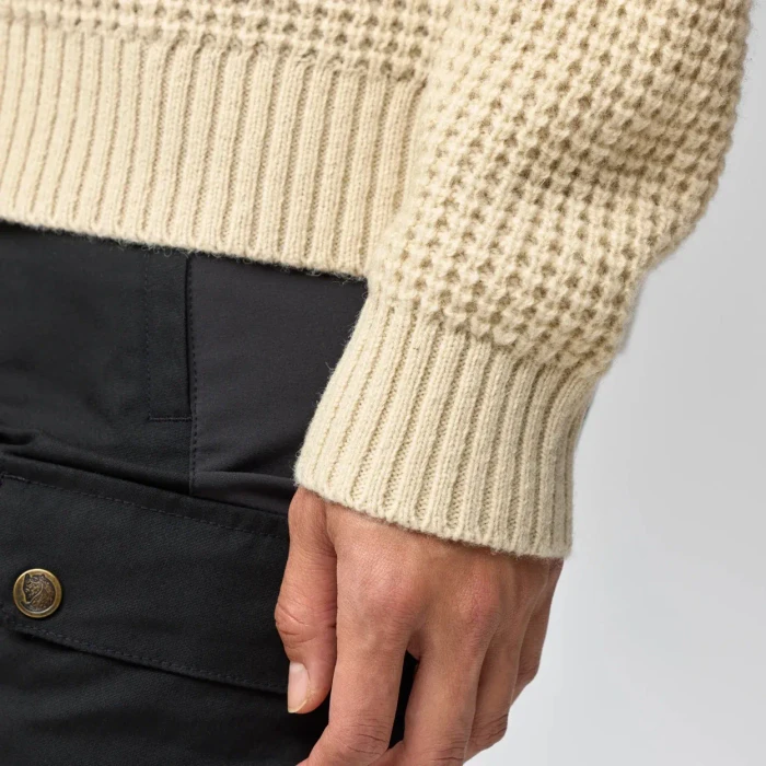 Fjällräven Övik Waffle Knit Strickpullover light beige (Damen)