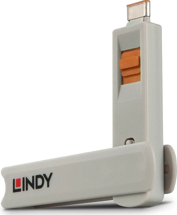 Lindy USB-C/Thunderbolt 3 Schloss mit Schlüssel, orange, 4er-Pack