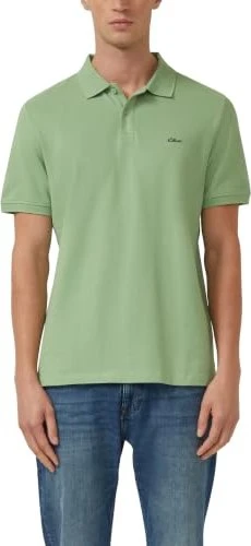s.Oliver Baumwollpiqué Poloshirt kurzarm sage green (Herren)
