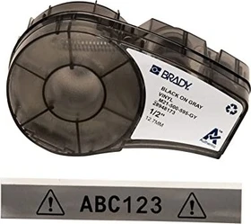 Brady All Weather Vinyl Beschriftungsband, 12.7mm, schwarz/grau