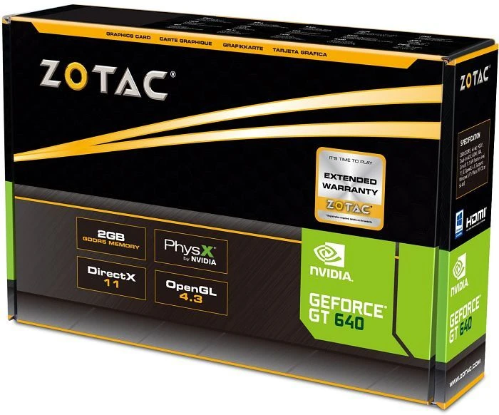 Zotac GeForce GT 640, 2GB GDDR5, VGA, DVI, HDMI
