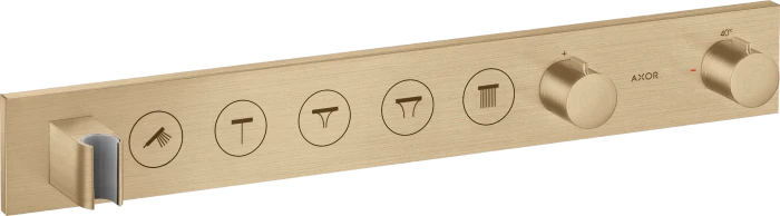 Hansgrohe AXOR ShowerSolutions Thermostatmodul Select 670/90 Unterputz für 5 Verbraucher brushed bronze