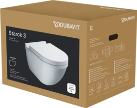 Duravit Starck 3 Wand-WC-Set inkl. WC-Sitz mit Absenkautomatik, weiß