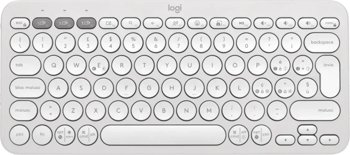 Logitech K380s Pebble Keys 2, weiß, Logi Bolt, USB/Bluetooth, IT