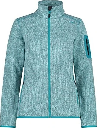 CMP Knit Tech Melange Fleece Jacke lagoon/bianco (Damen)