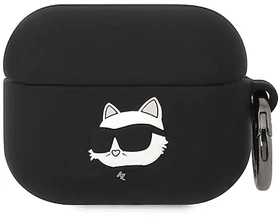 Karl Lagerfeld 3D Logo NFT Choupette Head Case für Apple AirPods Pro schwarz