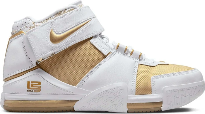 Nike LeBron 2 white/varsity crimson/metallic gold (Herren)