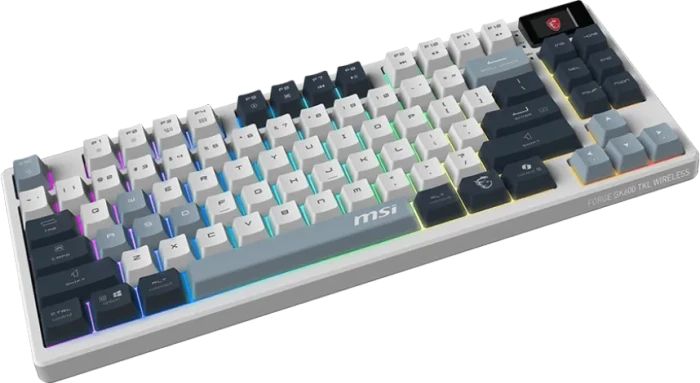 MSI FORGE GK600 TKL Wireless Sky, LEDs RGB, hot-swap, KKT Purple Star, USB/Bluetooth, FR