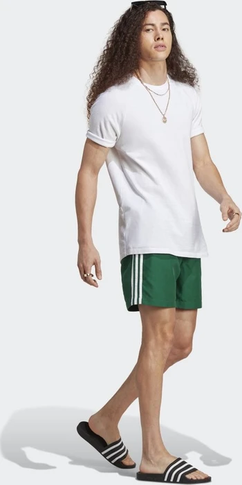 adidas Originals Adicolor 3-Streifen Badeshorts dark green/white (Herren)