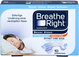 Breathe Right Nasenstrips normal transparent, 10 Stück