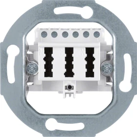 Berker TAE-Steckdose 3 x 6NFN polarweiß matt, Modul-Einsatz UP