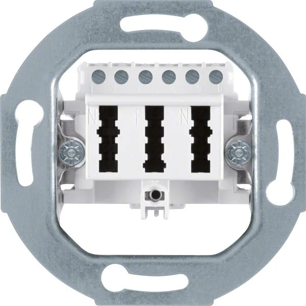 Berker TAE-Steckdose 3 x 6NFN polarweiß matt, Modul-Einsatz UP