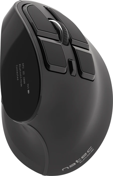 Natec Euphonie Vertical Wireless Mouse schwarz, USB/Bluetooth