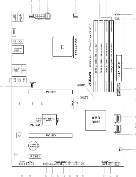 ASRock B550 Phantom Gaming 4/ac (AMD AM4)