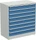 Treston Serie 130 Schubladenschrank, 8 Schubladen, lichtgrau/blau, Container