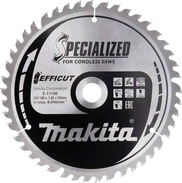 Makita Specialized Efficut Kreissägeblatt 45Z, 190x1.85x20mm, 1 Stück