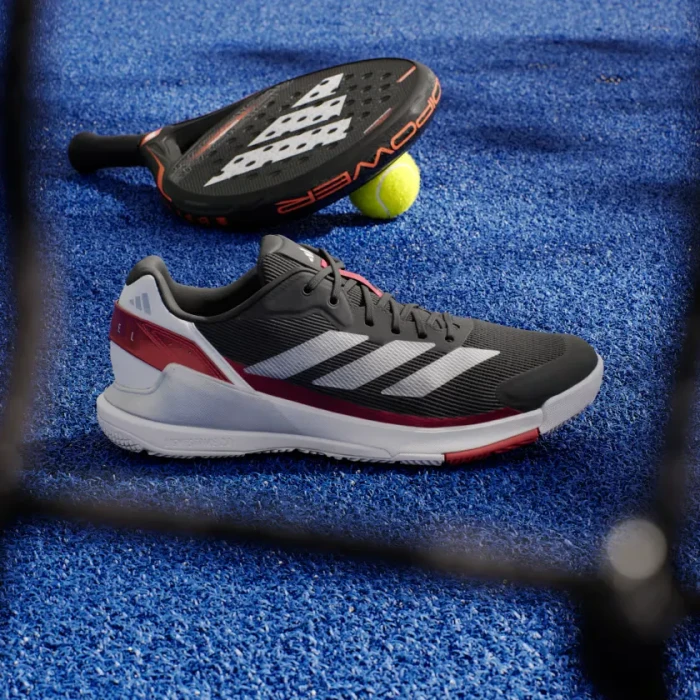 adidas Crazyquick Padel core black/silver metallic/lucid red (Herren)