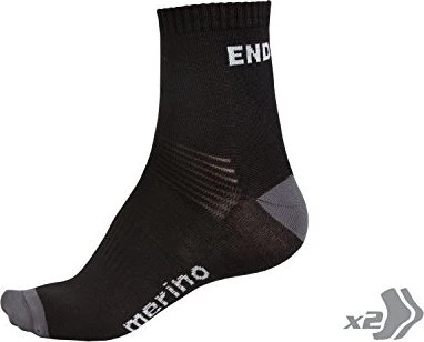 Endura Baabaa Merino Fahrradsocken schwarz, 2 Paare
