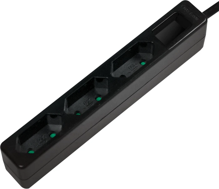 LogiLink Steckdosenleiste, 3-fach, Euro schmal, 1.5m, schwarz