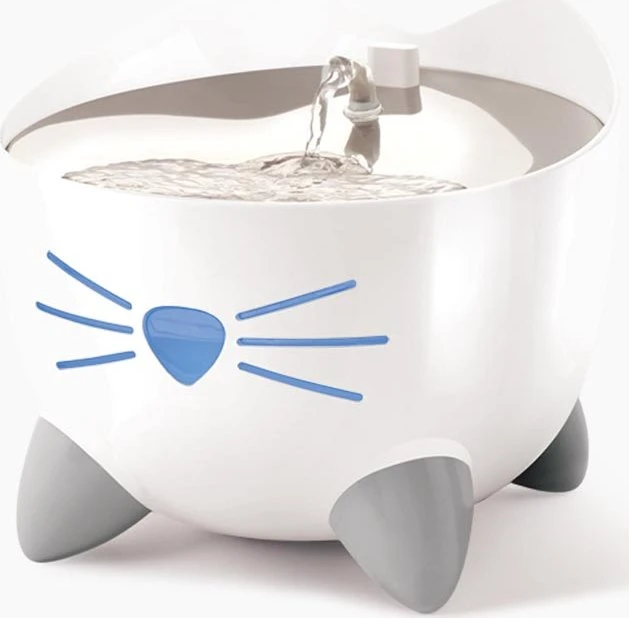 Catit PIXI Smart-Trinkbrunnen, LED-Statusanzeige, Trockenlaufschutz, Edelstahleinsatz, UV-C Wasserfilter, WLAN, 2.5l, weiß