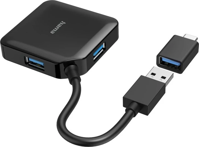 Hama USB-Hub, 4x USB-A 3.0, USB-A/USB-C 3.0 [Stecker]