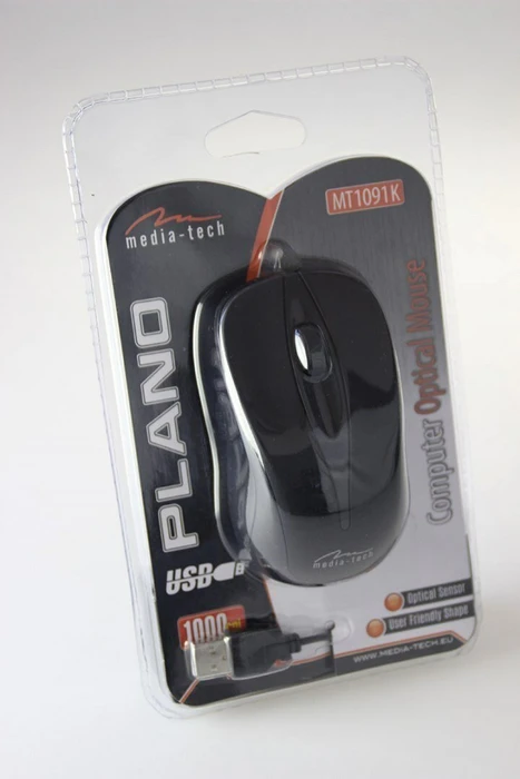 Media-Tech Plano Mouse schwarz, USB