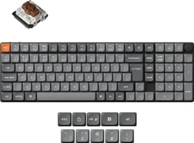 Keychron K17 Max, grau, LEDs RGB, Gateron LOW PROFILE 2.0 BROWN, USB/Bluetooth, UK